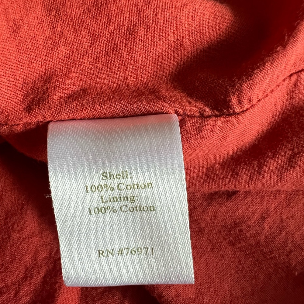 Garnet Hill Women’s Burnt Orange Floral Pattern Cotton Lined Side Zip Skirt 4P - Picture 9 of 11
